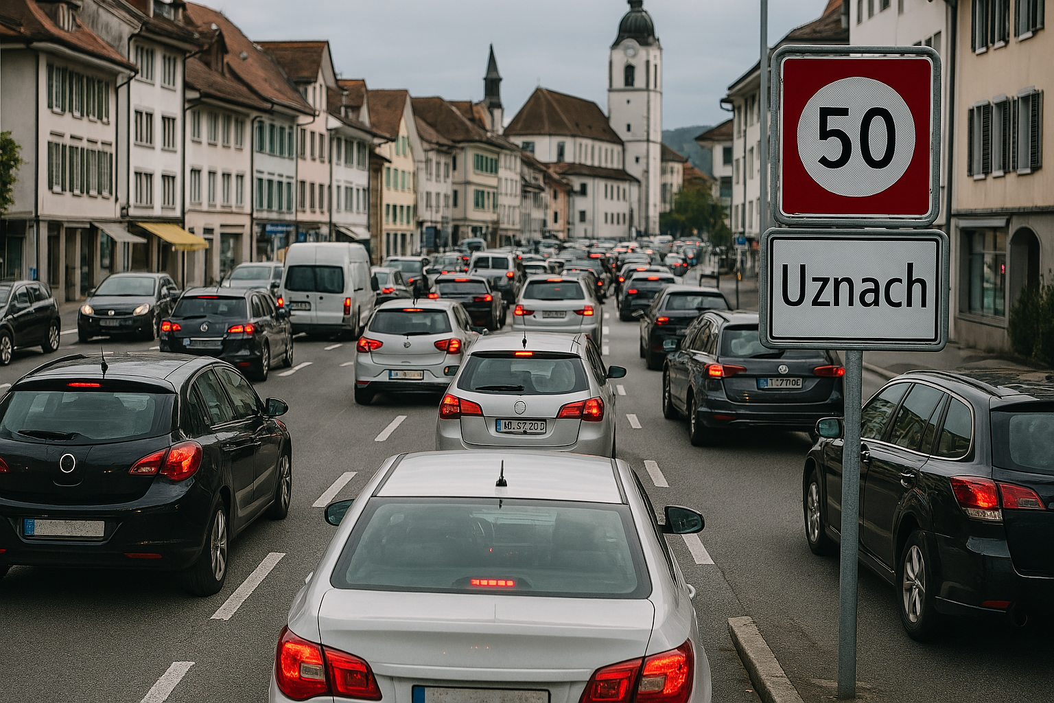 Verkehrschaos in Uznach